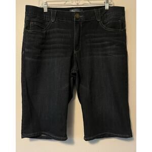 Democracy Shorts Womens Size 16 Dark Wash Ab Solution Bermuda Denim Stretch